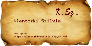 Klenoczki Szilvia névjegykártya