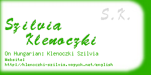 szilvia klenoczki business card